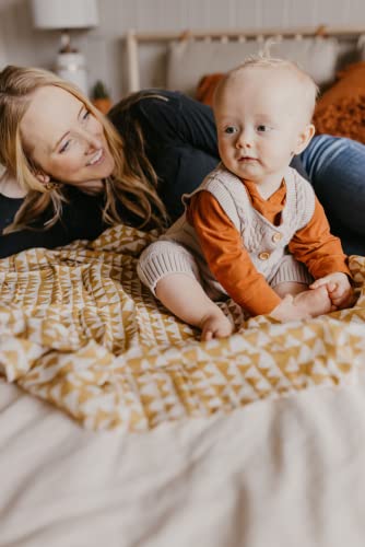 Mini Wander Swaddles for Newborns Muslin Swaddle Blankets - Breathable Soft Gender Neutral Receiving Blanket Baby Essentials | 47 x 47 Cotton - (Mountains (Honey Gold)) - color: Mountains (Honey Gold)