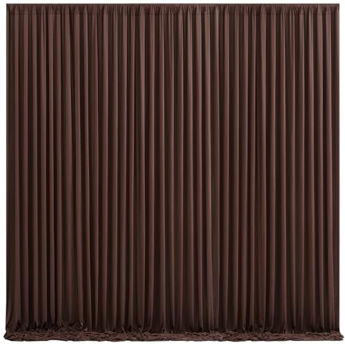 10ft x 10ft Brown Backdrop Curtain for Parties Wedding Brown Wrinkle Free Backdrop Drapes Panels for Baby Shower Gender Reveal Birthday Photo Photography Polyester Fabric Background Decoration - color: Brown, size: 10FTx10FT (W5'xH10', 2 Panels)