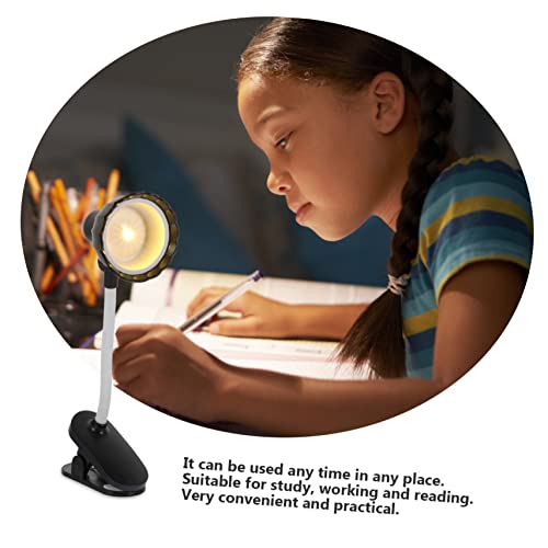 VOSAREA Mini Clip LED Desk Lamp Delicate Micro Clamp Light for Reading Bedroom Dorm Students Portable Table Lighting for Miniature Houses and Photo Props