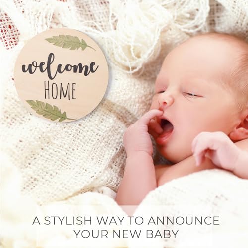Baby Monthly Milestone Cards Sign - 7 Double Sided Animals Marker Wooden Circles Discs Newborn Photography Prop, Pregnancy Journey Birth Announcement Sign Baby Boy and Girl Gift Sets