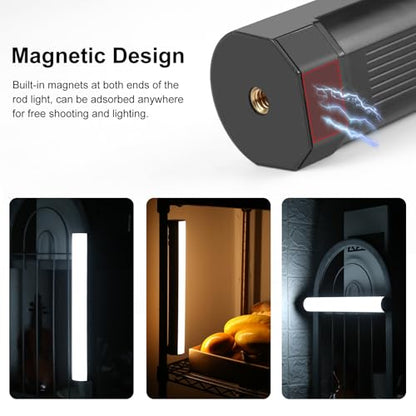 PULUZ Photography Lighting, 360° Magnetic Handheld Light Wand with 2000mAh Rechargeable Battery, 2500-9000K Dimmable Tube Light for Camera, Studio Photography, TikTok, YouTube, Vlogs (30cm/11.8 in) - size: 11.8 inches