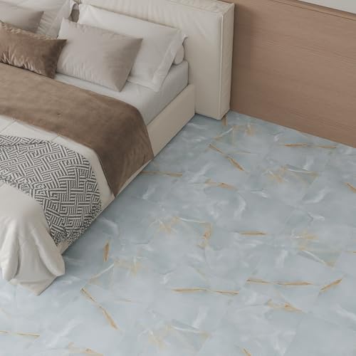 VaryStyle 12"x12" Vinyl Flooring Grey Marble Peel and Stick Floor Tile Waterproof Bathroom Flooring Tiles Self Adhesive Removable Sticky Marble Vinyl Floor Tiles for Bedroom Kitchen Flooring 6-Sheet - size: 6 Tiles