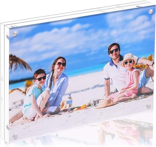 11x14 Acrylic Picture Frame,Clear Double Sided Magnetic Photo Frames With Stand,Minimalist Frameless Floating Frame for Artwork Poster Degree Diploma,Lovely Gift for Family, Friend - size: 11x14"-1