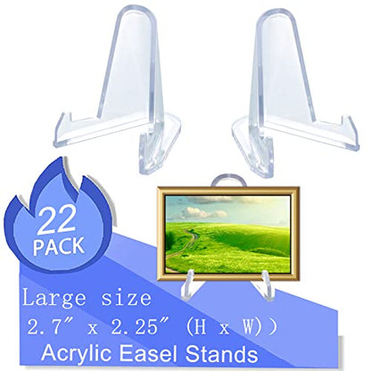 22 Packs(2.7 Inch) Acrylic Easel Stands Display Stands/Plate Stands Coin Display Easel Holder for Air-Tite Coins Pocket Watches Capsules Challenge Medals Casino Chips , Photo Display,Baseball Sports - size: 22 PCS / 2.7"
