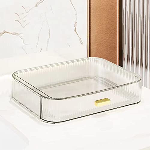 Stackable Makeup Organizer Drawers, Bathroom Vanity Organizers and Storage, Ideal for Desk and Dresser Countertops, Great for Cosmetics, skincare, Lipsticks, Nail Care -Clear - color: Clear, size: Drawer Only