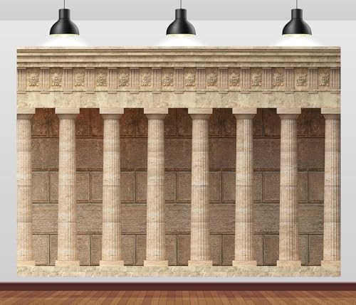 BELECO 12x10ft Fabric Marble Antique Wall Arcade Backdrop Ancient Columns and Colonnades Architecture Background Banner for Party Decorations Home Wall Decor Photoshoot Props - size: 12x10FT