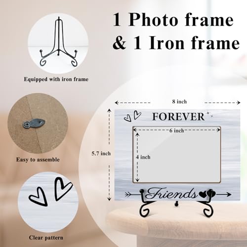 Forever Friends Picture Frame,Women Friend Bestie, 4 x 6 Picture Frame with Stand for Tabletop Display.(Light Purple) - color: Frame18