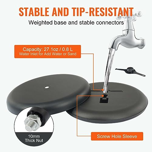 VEVOR Pedestal Sign Holder, 11 x 17 Inch Vertical and Horizontal Adjustable Poster Stand, Heavy-Duty Floor Standing Sign Holder with Round Base for Display, Advertisement, and Outdoor, Black - size: 11 X 17 Inch