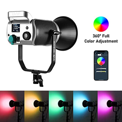GVM RGB Video Light Kit, 200W Bi-Color Led Video Lighting with DMX Bowens Mount Softbox & Stand, Studio Light for Photography Shooting with COB Lamp Bead, 8 Lighting Effects, 2700K~7500K CRI 97+ - size: SET1