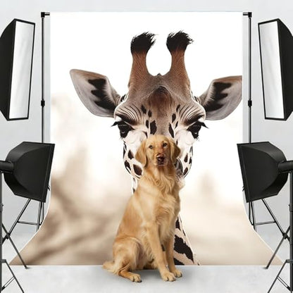 Giraffe Backdrop Background for Photography 5x7ft Photobooth Professional Photo Backdrop Curtains Video Photography Studio Photo Backgrounds Banner BoothScreen Parties - color: Giraffe