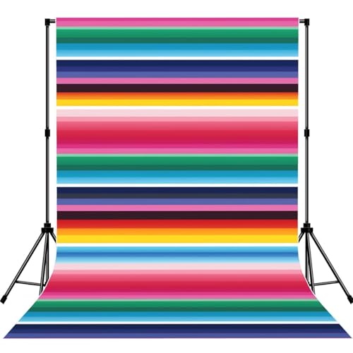 Colorful Mexican Stripes Backdrop Background for Photography 5x7ft Photobooth Professional Photo Backdrop Curtains Video Photography Studio Photo Backgrounds Banner Booth Background Screen Parties - color: Colorful Mexican Stripes