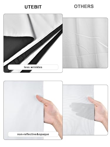 UTEBIT Black White Backdrop Screen 6.5x10ft High Density Polyester Fabric Pure Black and White Photo Backdrop Curtain Screen with 4 Spring Clamps for Photography Photoshoot Portrait Party Video Studio - size: 6.5*10ft