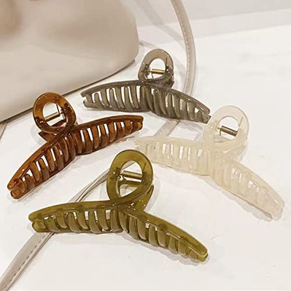 Big Hair Claw Clips - Butterfly Hair Accessories for Women and Girls with Long, Thick Hair - Large 5.1 Jelly Clips, 4 Pcs, Mother's Day Gifts - color: JellyHairClips4