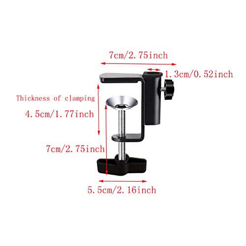 Desk Table Mount Clamps, 4 Pack Universal Desk C-Clamp with 1/2" Thread Hole for Swing Arm Magnifying Desk Lamp Microphone Camera (A) - size: A