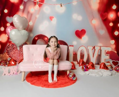 Kate 10x8ft/3x2.5m Valentine's Day Backdrop for Photography Red Hearts Photoshoot Background Photo Video Studio Props - size: 10x8ft