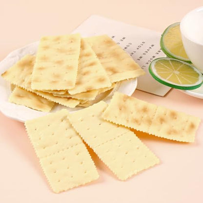 10PCS Artificial PVC Realistic Soda Crackers DIY Food Play Cookie Props Model Decoration Used as Photo Props Dining Table Kitchen Display Home Decoration