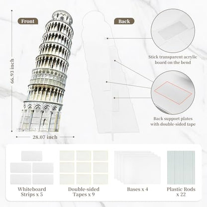 70.8" Tower of Pisa Cardboard Cutout Tower of Pisa Stand Up Cutout Life-Size Italy Photo Booth Prop Backdrop Sign Italian Landmark for Italy Theme Birthday Party Cultural Educational Display - color: Tower of Pisa
