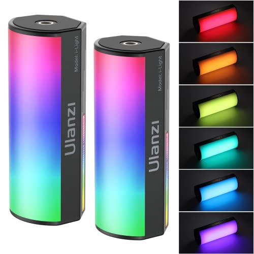 ULANZI 2 Pack Handheld Light Wand, 360° RGB LED Video Light for Photography, 2000mAh Rechargeable Light Stick for Video Shooting, 2500-9000K Dimmable Camera Light w LCD, Support Magnetic Attraction - size: 2 Pieces - Mini