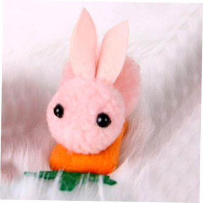 STOBOK Easter Hair Clips 4Pcs Mini Plush Bunny and Carrot Hairpins Cute Hair Accessories for Easter Party Celebration and Everyday Wear