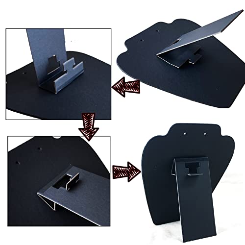 6 Pieces Black Velvet Necklace Display, Jewelry Display for Selling and Shows, Necklace Easel Stand, Collapsible Jewelry Bust Stand, Reinforced Bracket (7 3/8" W x 8 2/8" H)