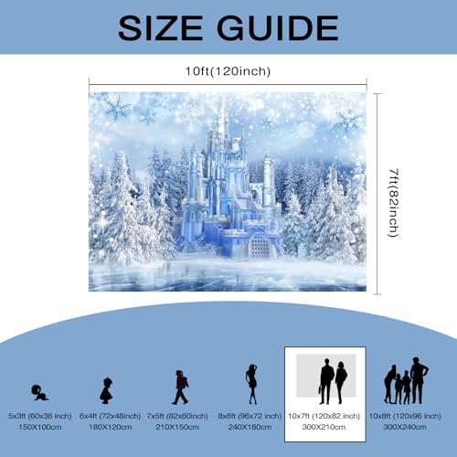 Mocsicka Winter Frozen Wonderland Backdrop Wonderland Party Decorations Crystal Ice Castle Photography Background for Kids Photo Studio Props - size: 10x7ft