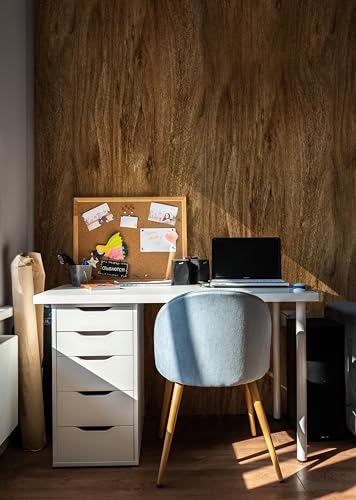 Erfoni Wood Contact Paper Faux Wood Peel and Stick Wallpaper 17.7inch x 118inch Brown Wallpaper Peel and Stick Vinyl Wrap for Countertop Wood Grain Contact Paper Brown Self Adhesive Wall Paper DIY - color: Brown Wood, size: 17.7" x 118"
