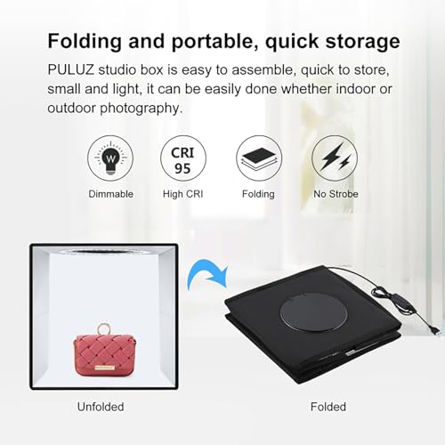2026 Upgraded Photo Studio Light Box Photography, 10"x10" Professional Foldable Dimmable Shooting Tent Kit with CRI >95 102pcs LED Lights & 6 Kinds of Double-Sided Color Backdrops for Mini Products - size: 10*10 Inch