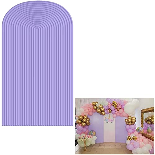 HUAYI Violet Purple Ripples Pattern Arch Backdrop Cover for Birthday Party Wedding Baby Shower Decorations Chiara Backdrops Arched Wall Frame Stands Covers Props GP-450 3ft * 5ft - color: GP-450-Arch Cover, size: W3ft by H5ft (90cm by 150cm)