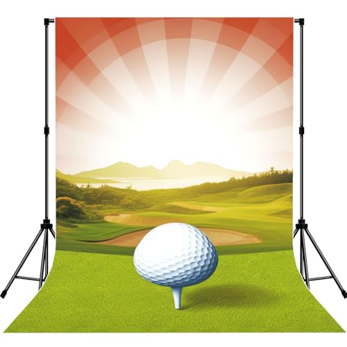 Golf Sport Backdrop Background for Photography 5x7ft Photobooth Professional Photo Backdrop Curtains Video Photography Studio Photo Backgrounds Banner Booth Background Screen Parties - color: Golf Sport