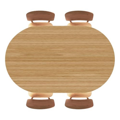 Oval Fitted Table Cloth Elastic Edged, Wood Texture Simple Light Brown Background, Oval Table Cover for Picnic, Banquet, Home Kitchen, Fits 42"x60" Oval Tables - color: Wood Texture -6, size: 42" x 60" (Oval)