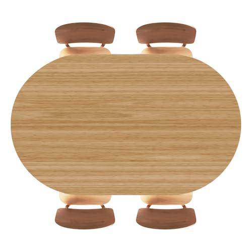 Fitted Oval Table Cover with Elastic Edge, Wood Texture Simple Light Brown Background, Waterproof Table Cloths for Indoor/Outdoor Events, Fits 52"x70" Oval Tables - color: Wood Texture -6, size: 52" x 70" (Oval)