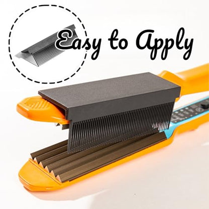 3 PCS Flat Iron Comb Attachment, Clip on Comb, Straightener Accessory for Curl Hair