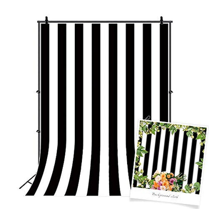 AOFOTO 10x7ft Black and White Striped Pattern Photography Backdrop Streak Texture Background Birthday Party Decoration Photo Studio Props Baby Shower Banner Kid Girl Boy Bride Adult Elder Wallpaper - size: 10x7ft