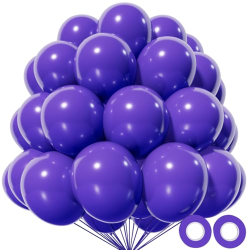 Purple Latex Party Balloons, 110 Pack 12 inch Round Helium Balloons for Wedding Graduation Halloween Birthday Party Backdrop Decorations - color: B10-purple, size: 12inch (Normal)