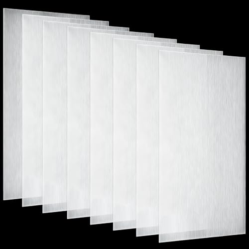 Pushglossy 8 Pack 23.75" x 47.75" x 0.2" Fluorescent Light Covers Classroom Office Diffuser Panels for 2x4ft Drop Ceiling Light Fixture Polycarbonate Replacement Cover for Hospitals Home (Clear) - color: Clear