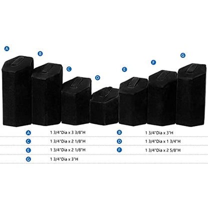 MOOCA Jewelry Ring Stand Holder Display Set, Ring Holders for Jewelry Storage Organizer Stand Pedestals Display 7 Pcs Set, Black Velvet - color: Black Velvet