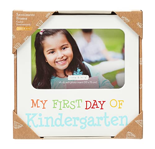Kate & Milo First Day of Kindergarten Frame, Perfect Keepsake Gift for Parents or Grandparents, Back to School Picture Display, White - style: First Day of Kindergarten Frame