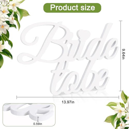 TONIFUL Bride to Be Sign Wooden - Bridal Shower Decorations for Bachelorette Party, Table Centerpieces & Photo Booth Props, Wedding Party Decor Supplies (White) - style: Bride to be
