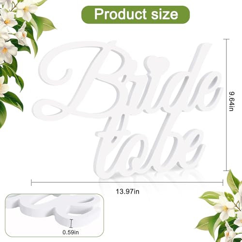 TONIFUL Bride to Be Sign Wooden - Bridal Shower Decorations for Bachelorette Party, Table Centerpieces & Photo Booth Props, Wedding Party Decor Supplies (White) - style: Bride to be