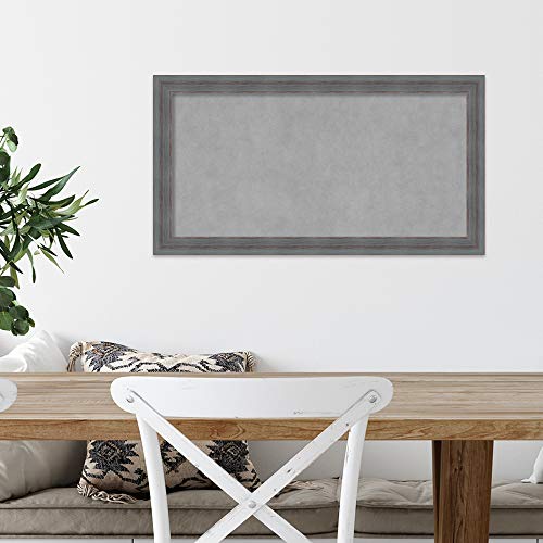 Amanti Art Blue Framed Magnetic Board 14x26 Small Vision Board for use with Magnets, 100% Metal Sheet to Display Items as Office Decor or for Home Organization in mudroom, Kitchen or Kids Room - color: Dixie Blue Grey Rustic, size: 26"W x 14"H