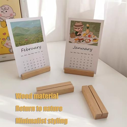 6 Pcs Wood Place Card Holders, Wooden Table Number Stands, Wooden Picture Holders Stands for Acrylic Signs, Wedding/Ceremony/Home/Party/Decoration Holders