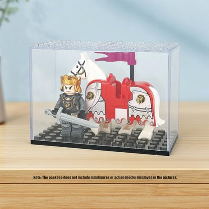 6PCS Minifigure Display Case for Lego, Acrylic Building Block Display Box for Action Figure, Stackable Lego Minifigures Display Case for Mini-Figure - color: Transparent