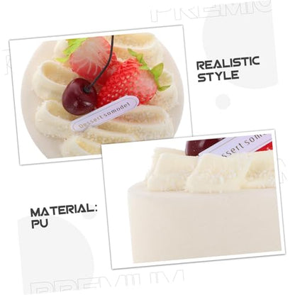 Realistic Faux Cake Model for 4-Inch Birthday Display for Sweet Table Decor and Photography Props for DIY Projects and Food Styling
