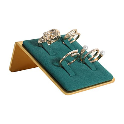 Green small felt ring holder display, gold ring jewelry stand, ring storage organizer【Velvet Ring Holder-Green 】 - color: Green