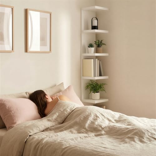 7 Tier Wall Shelf Unit & Lack Shelf, Versatile Floating Shelves for Wall, Bedroom Book Shelf, Vanity Display Shelves, Tall Decorative Shelving Unit, Long Shelves for Storage White - style: 7 tier wall shelf -White
