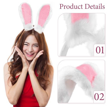 Plush Bunny Ears Headband for Easter Accessory for Girls Cute Cosplay Prop for Parties and Festivals for Easter Celebrations