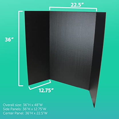 Flipside Products 36” x 48” Project Boards for Presentations, Science Fair, School Projects, Event Displays and Trifold Picture Board, Proudly Made in USA - Black - 10 Pack - color: Black, size: 10 Pack
