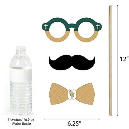 Big Dot of Happiness Elegant Cross - Religious Party Photo Booth Props Kit - 20 Count