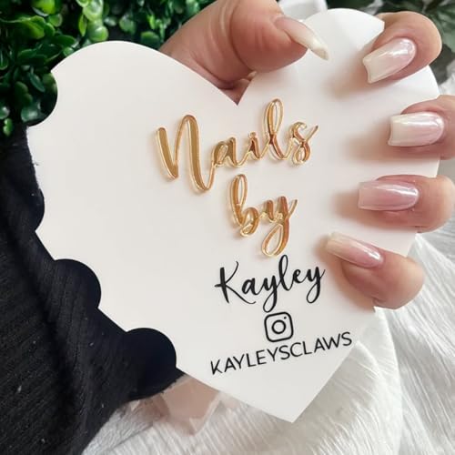 Personalized Heart Shaped Nail Props, Nail Acrylic Props, Custom Nail Trays, Nail Billboards, Nail Technician Gifts, Nail Makeup Trays(Black) - color: Black