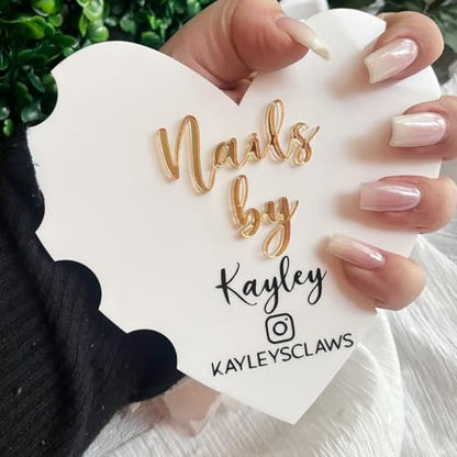 Personalized Heart Shaped Nail Props, Nail Acrylic Props, Custom Nail Trays, Nail Billboards, Nail Technician Gifts, Nail Makeup Trays(Black) - color: Black